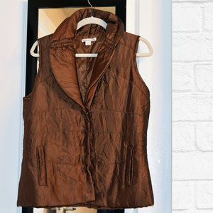 Coldwater Creek brown shiny vest